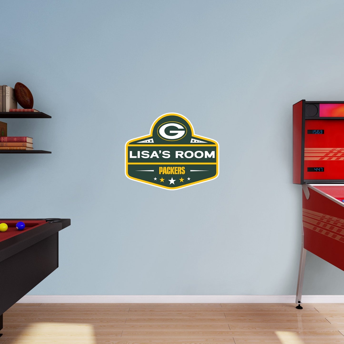 Green Bay Packers:   Badge Personalized Name        - Officially Licensed NFL Removable     Adhesive Decal