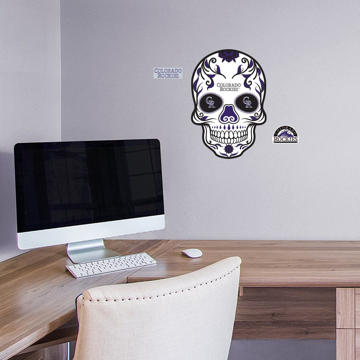 Colorado Rockies: Skull - Officially Licensed MLB Removable Adhesive Decal