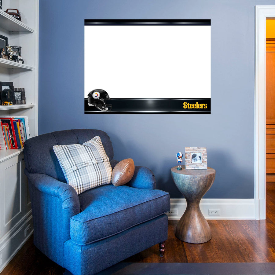 Pittsburgh Steelers - Helmet - Dry Erase Whiteboard - Official NFL - Reusable Vinyl Wall Decal