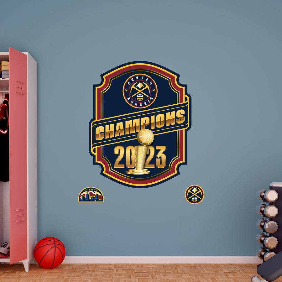 Denver Nuggets - RealBig 2023 Champions Logo Collection - Official NBA - Reusable Vinyl Wall Decals
