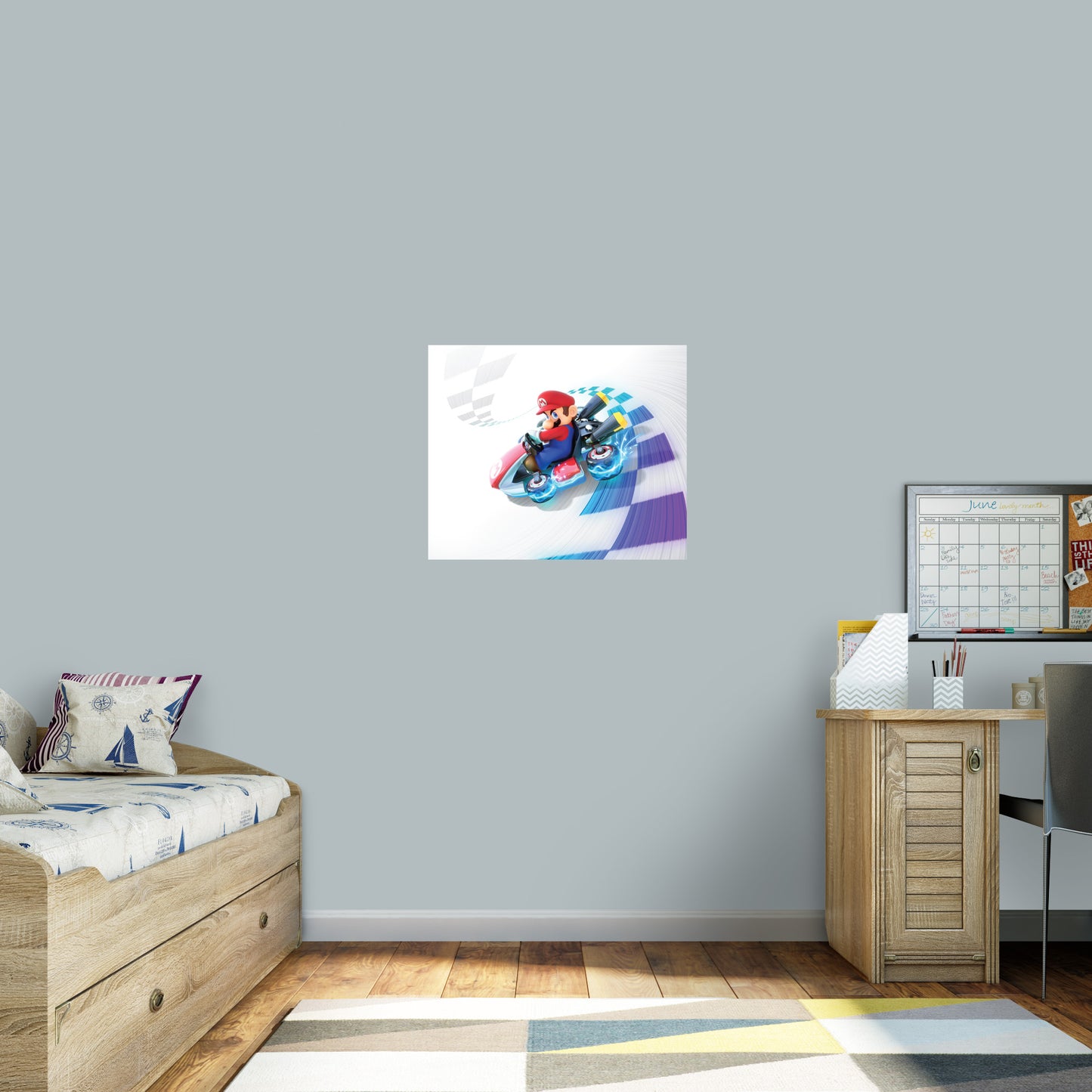 Mario Kart: Snow Turn Mural        -   Removable     Adhesive Decal