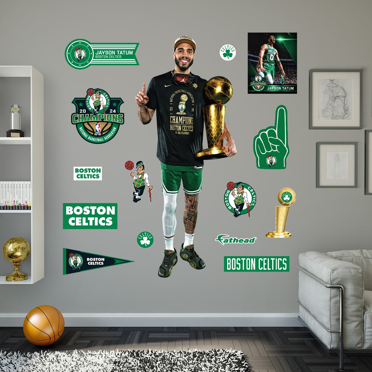 Boston Celtics: Jayson Tatum 2024 Champion        - Officially Licensed NBA Removable     Adhesive Decal