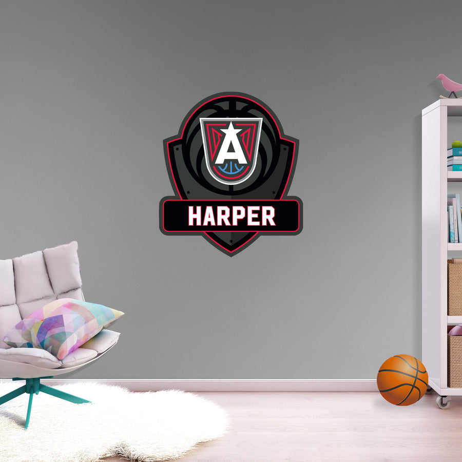 Atlanta Dream - Badge - With Personalized Name - Official WNBA - Vinyl Transfer Decal