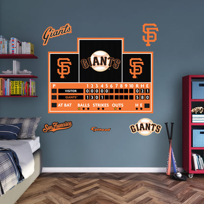 San Francisco Giants:  Scoreboard        - Officially Licensed MLB Removable     Adhesive Decal