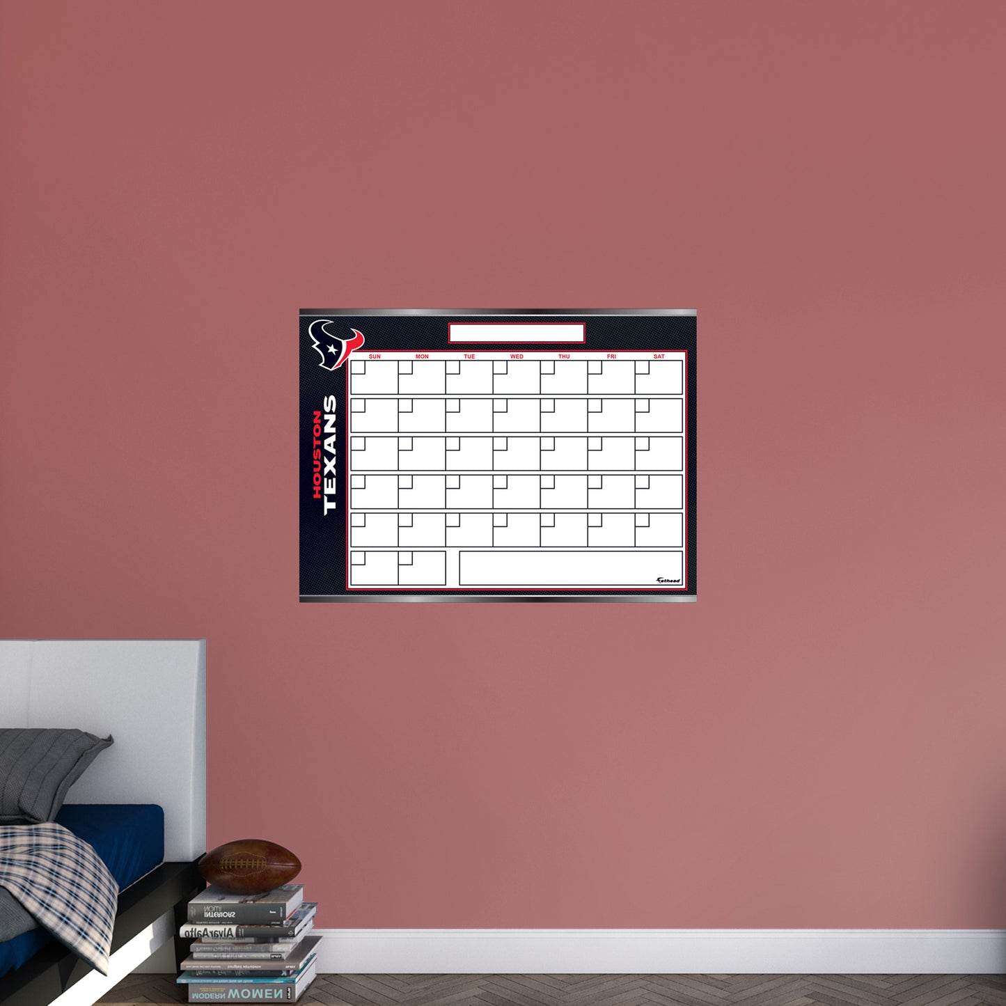 Houston Texans:  Dry Erase Calendar        - Officially Licensed NFL Removable     Adhesive Decal