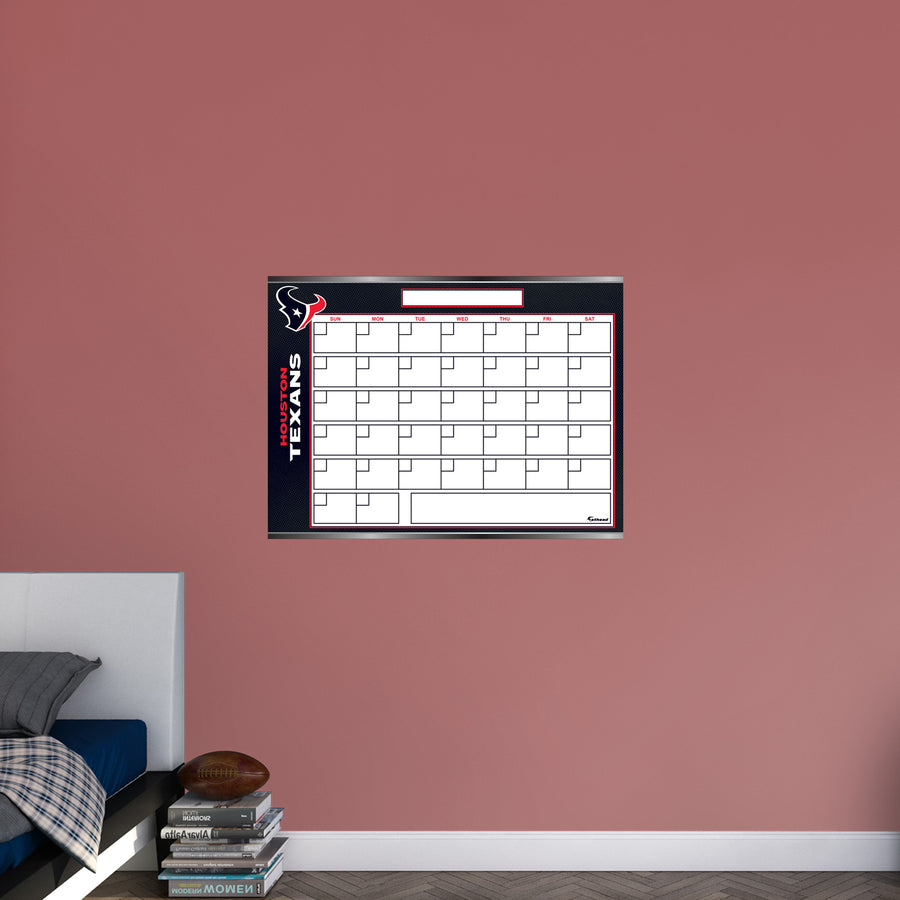 Houston Texans - Dry Erase Calendar - Official NFL - Reusable Vinyl Wall Decal