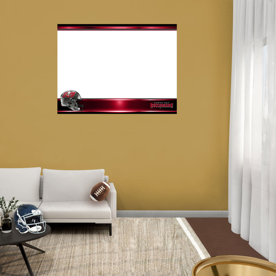Tampa Bay Buccaneers - Helmet - Dry Erase Whiteboard - Official NFL - Reusable Vinyl Wall Decal