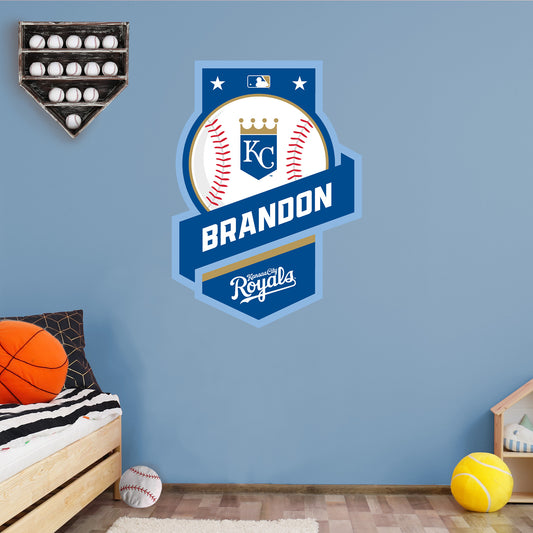 Kansas City Royals:   Banner Personalized Name        - Officially Licensed MLB Removable     Adhesive Decal
