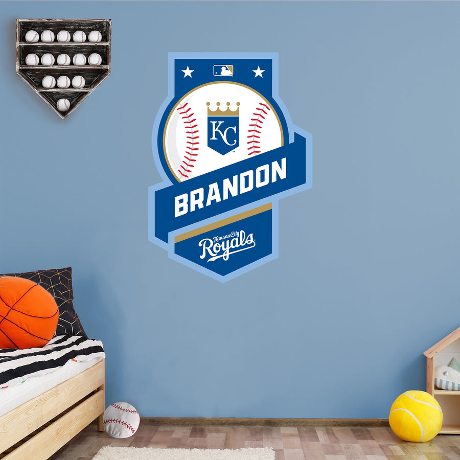 Kansas City Royals - Banner Badge - With Personalized Name - Official MLB - Vinyl Transfer Decal