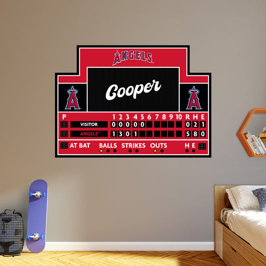 Los Angeles Angels: Scoreboard Personalized Name        - Officially Licensed MLB Removable     Adhesive Decal