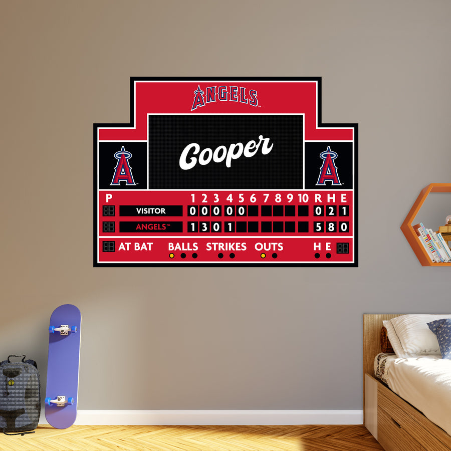Los Angeles Angels - Scoreboard Graphic - With Personalized Name - Official MLB - Vinyl Transfer Decal
