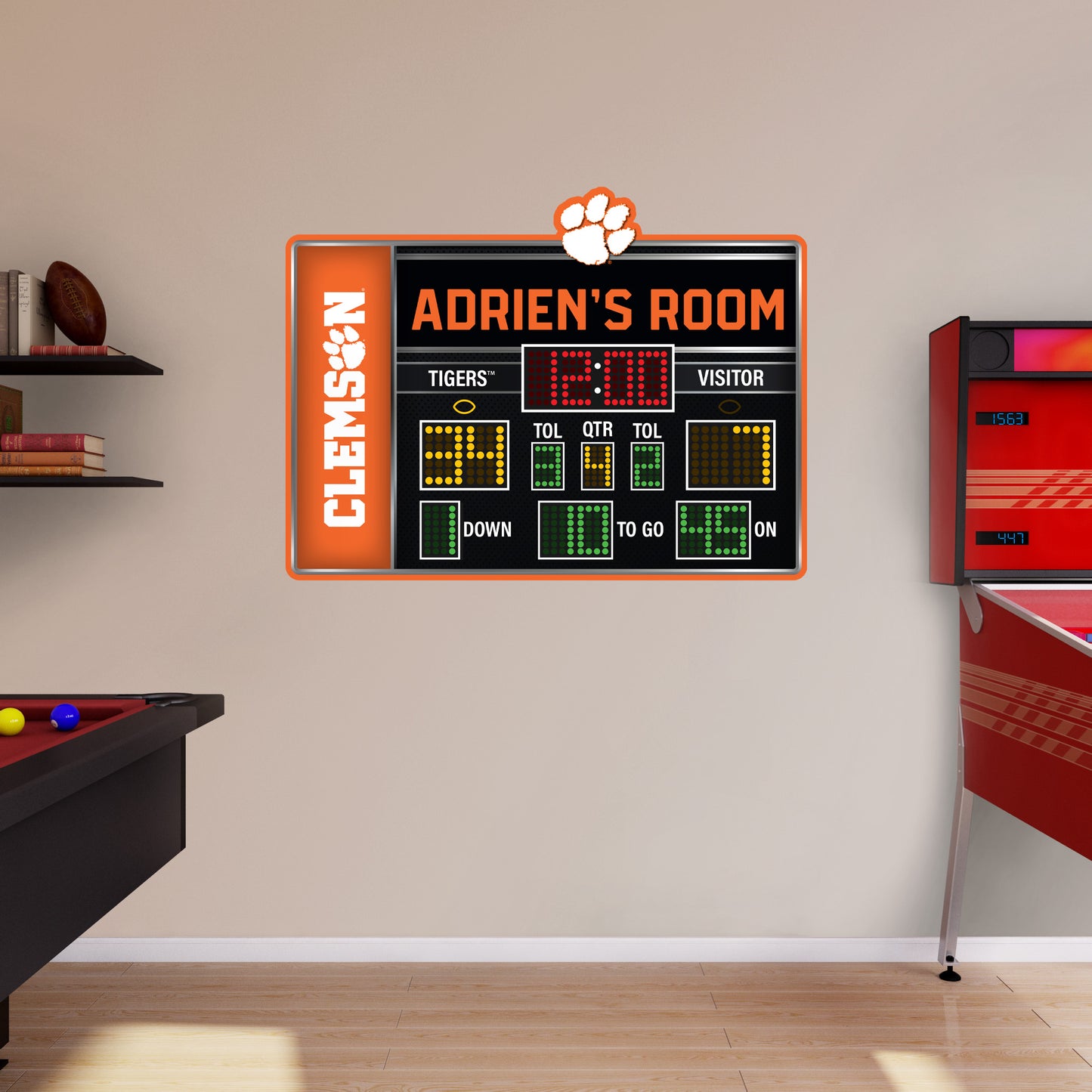 Clemson Tigers:  2023 Football Scoreboard Personalized Name        - Officially Licensed NCAA Removable     Adhesive Decal