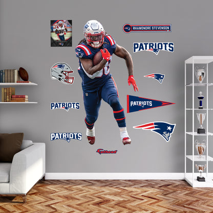 New England Patriots: Rhamondre Stevenson         - Officially Licensed NFL Removable     Adhesive Decal
