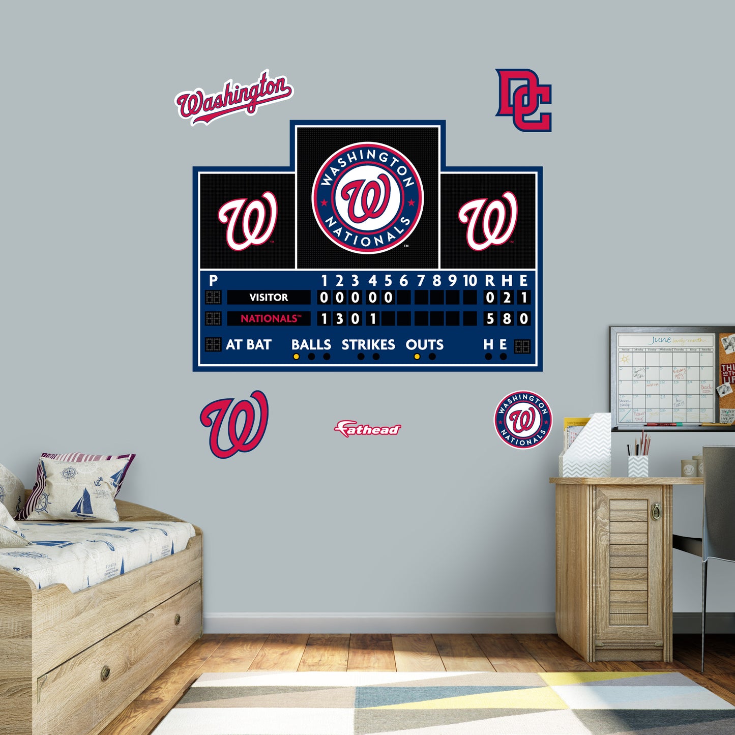 Washington Nationals:  Scoreboard        - Officially Licensed MLB Removable     Adhesive Decal