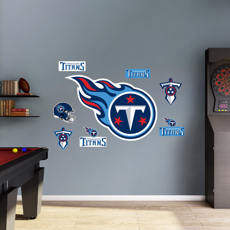 Tennessee Titans - RealBig Throwback Logo Collection - Official NFL - Reusable Vinyl Wall Decals