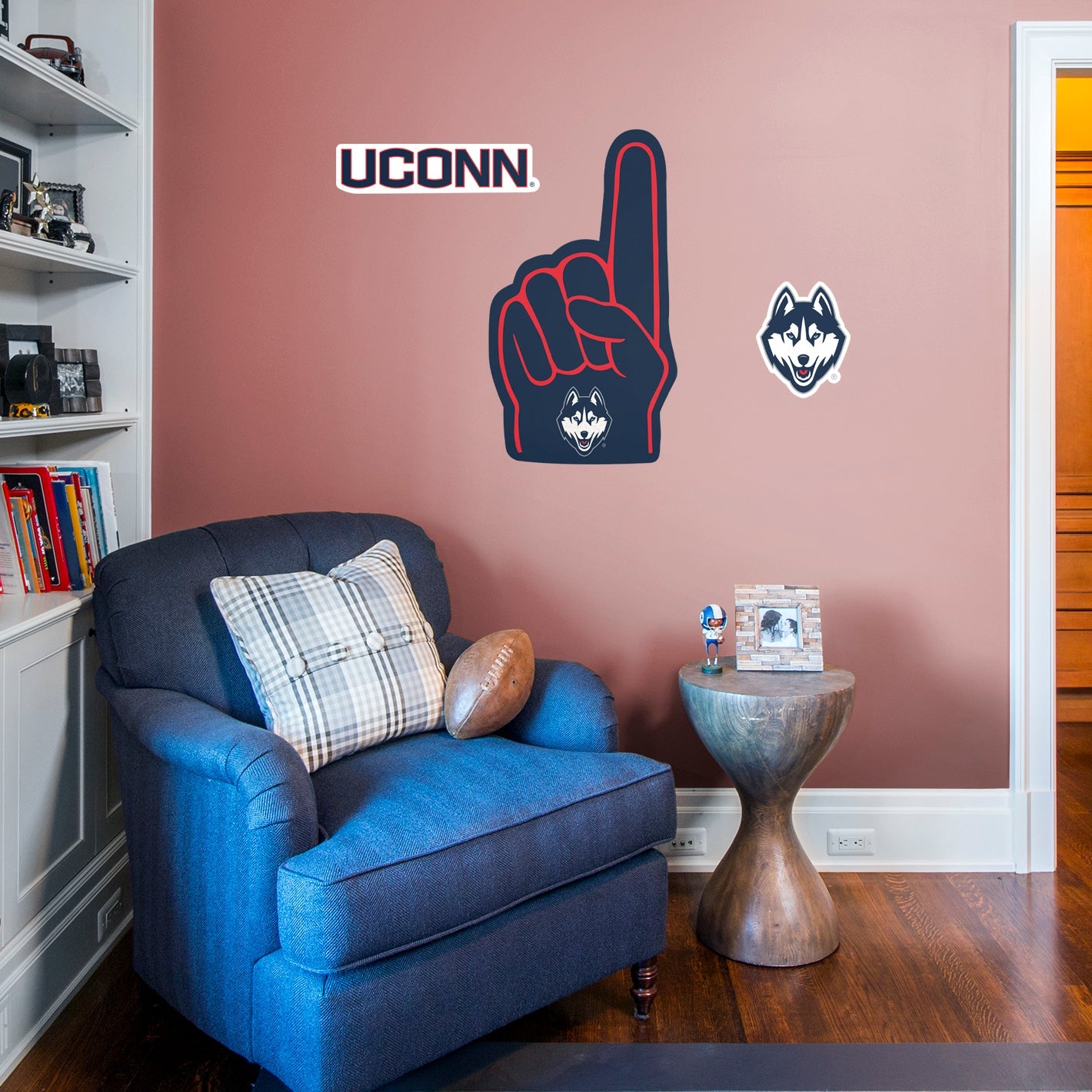 UConn Huskies:    Foam Finger        - Officially Licensed NCAA Removable     Adhesive Decal
