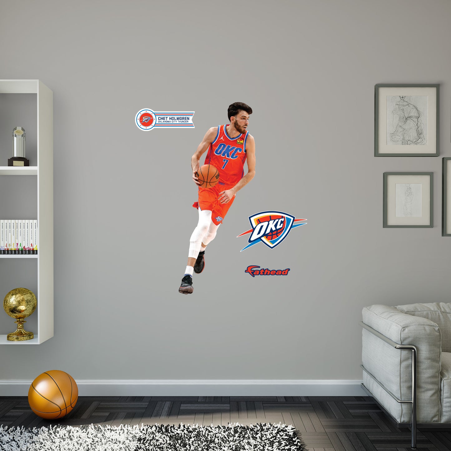 Oklahoma City Thunder: Chet Holmgren         - Officially Licensed NBA Removable     Adhesive Decal