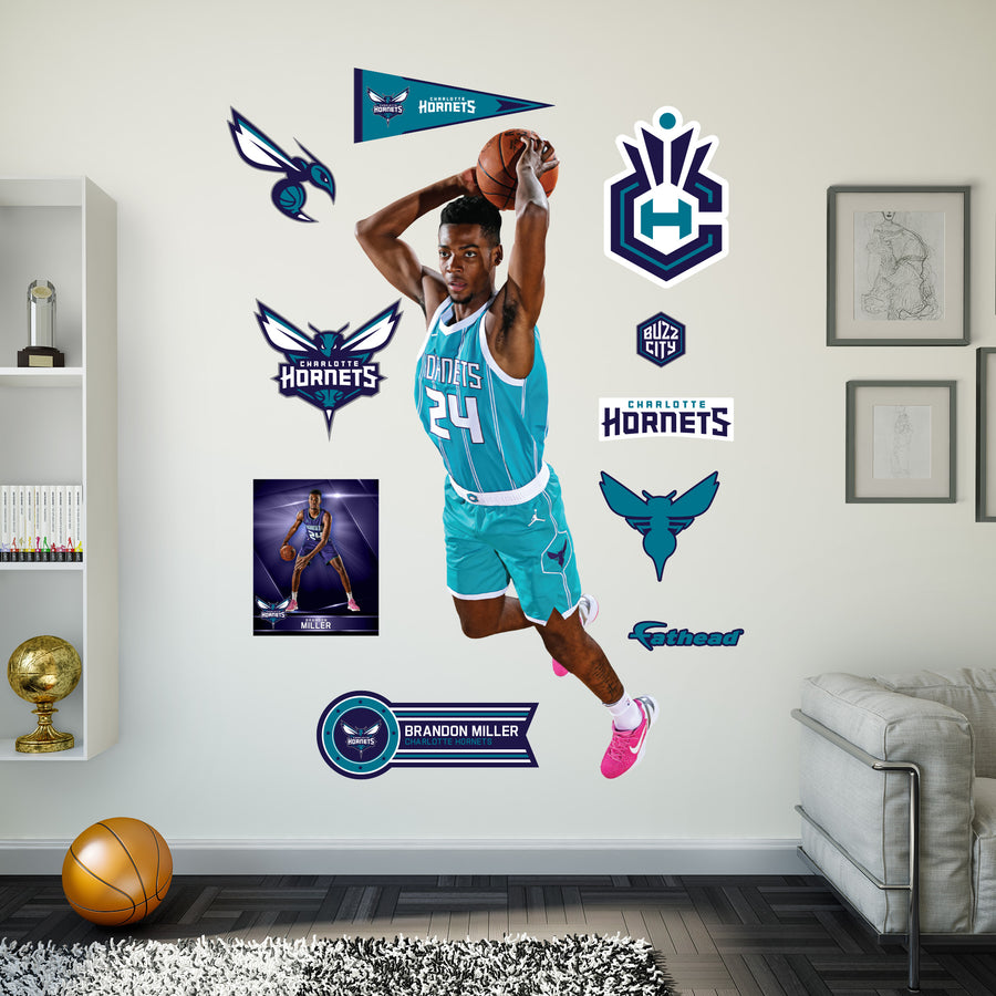 Brandon Miller - RealBig Preseason Collection - Official NBA - Charlotte Hornets - Reusable Vinyl Wall Decals