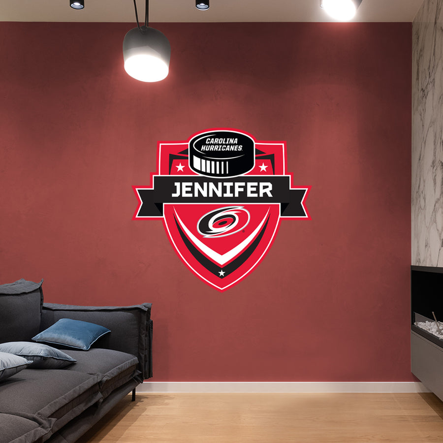 Carolina Hurricanes - Badge - With Personalized Name - Official NHL - Vinyl Transfer Decal #2