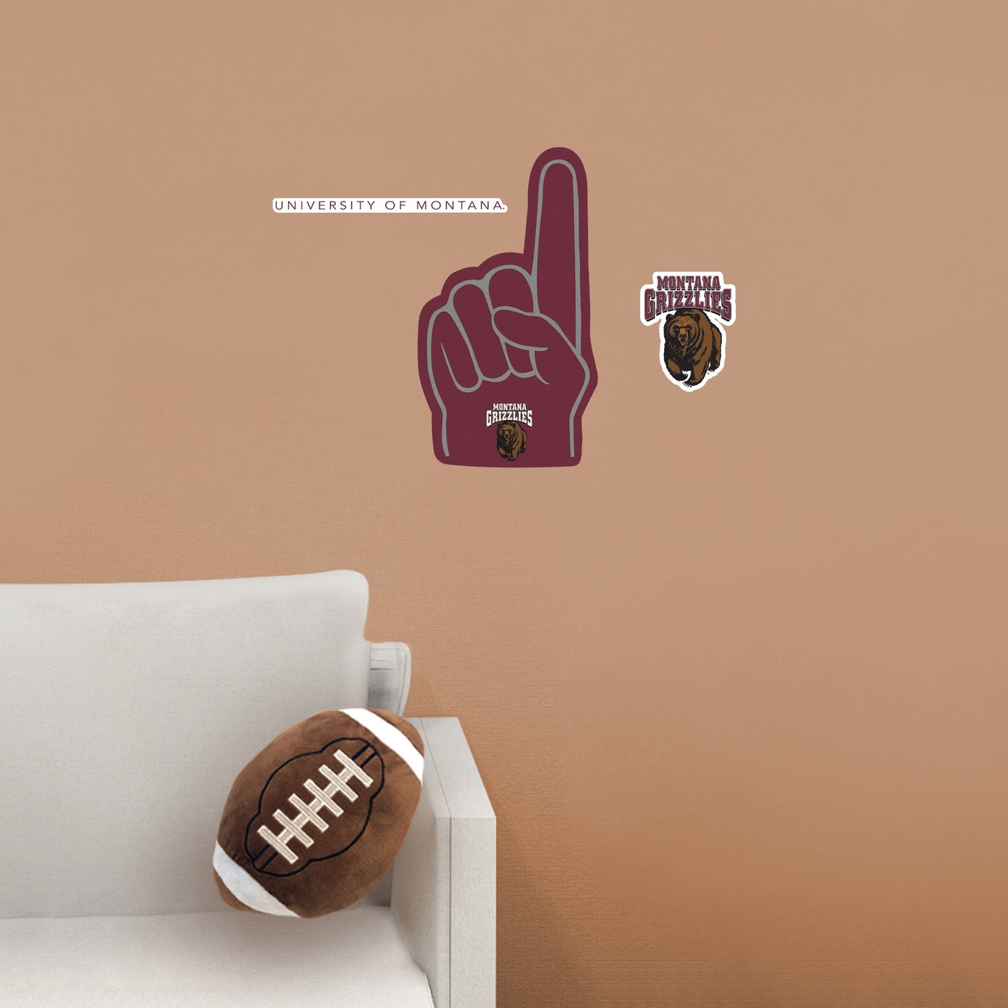 Montana Grizzlies:    Foam Finger        - Officially Licensed NCAA Removable     Adhesive Decal