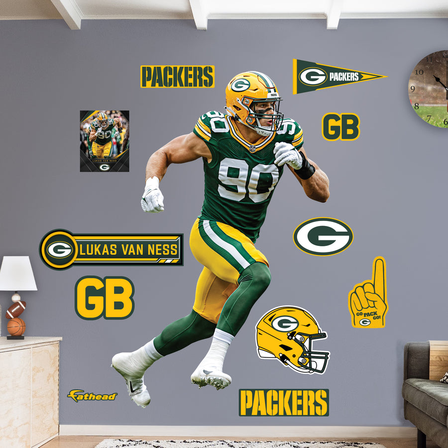 Lukas Van Ness - RealBig Collection - Official NFL - Green Bay Packers - Reusable Vinyl Wall Decals