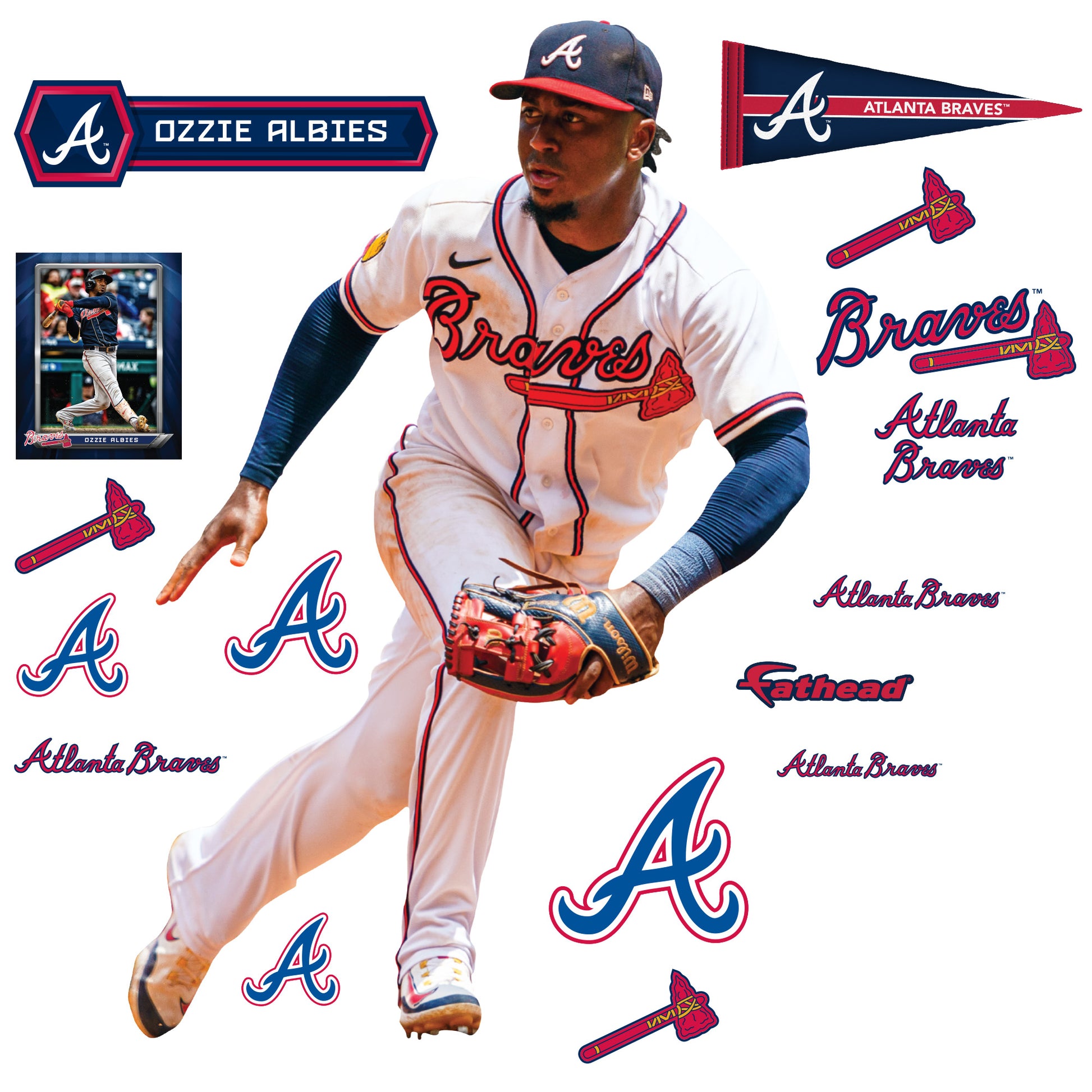 Ozzie Albies Poster  Atlanta braves wallpaper, Braves, Atlanta braves