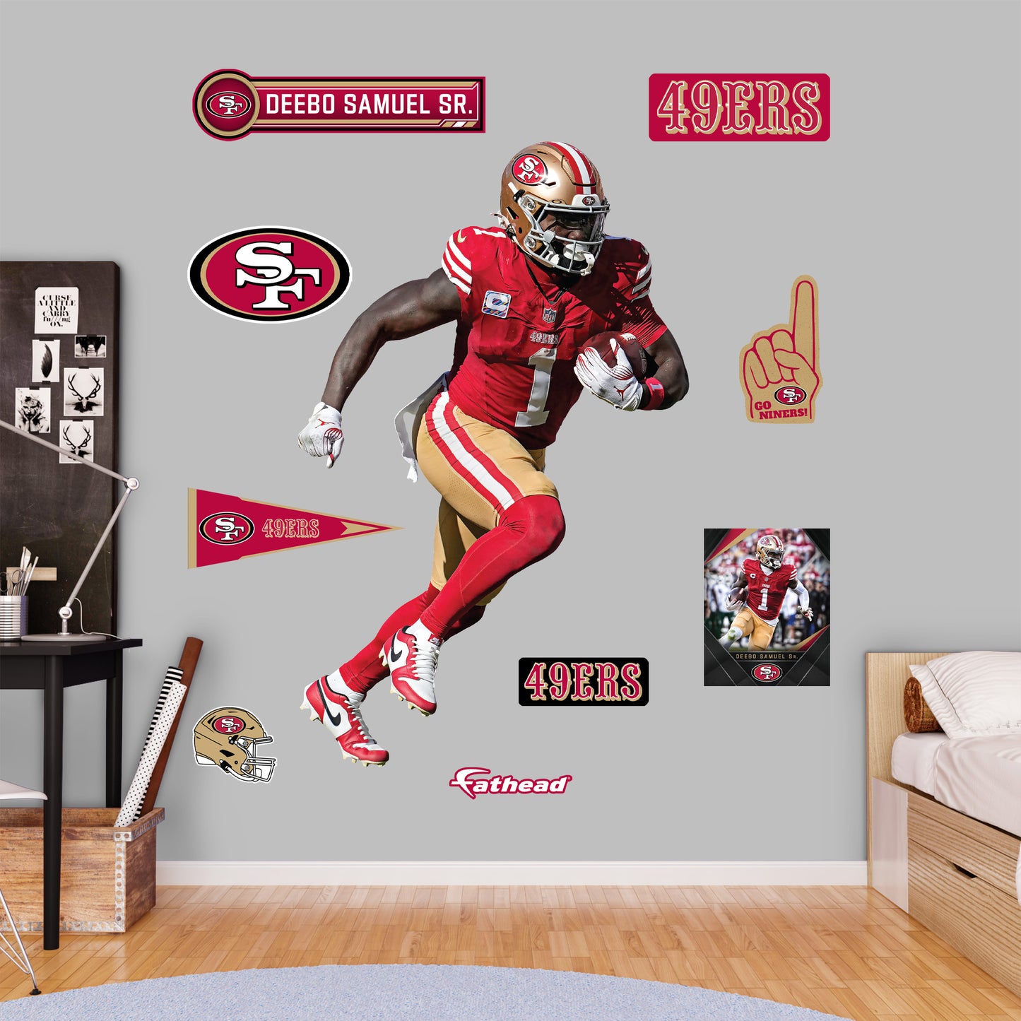 Deebo Samuel Sr. - RealBig Collection - Official NFL - San Francisco 49ers - Reusable Vinyl Wall Decals