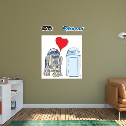 R2-D2 in Love Poster        - Officially Licensed Star Wars Removable     Adhesive Decal