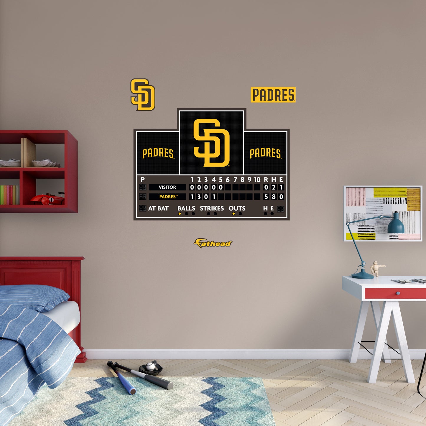 San Diego Padres:  Scoreboard        - Officially Licensed MLB Removable     Adhesive Decal