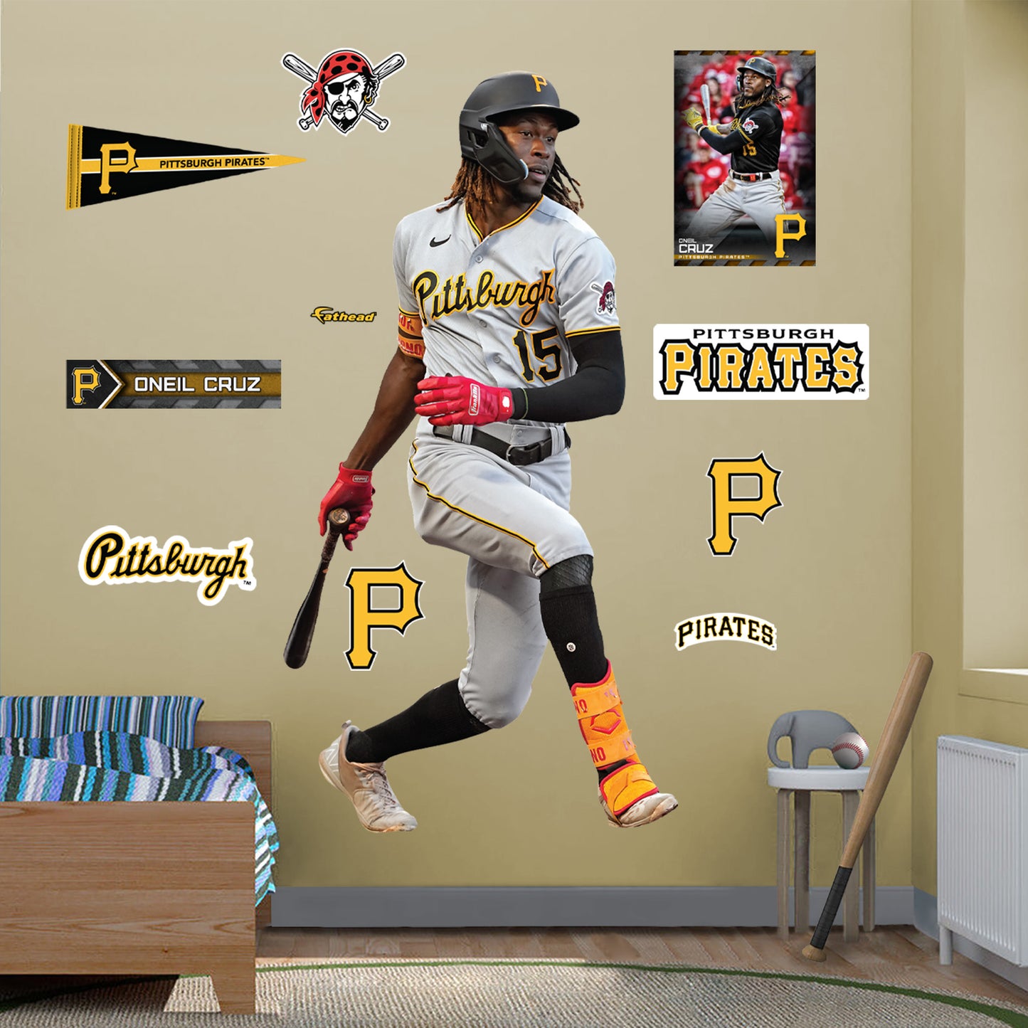 Pittsburgh Pirates: Oneil Cruz 2023 - Officially Licensed MLB Removable  Adhesive Decal
