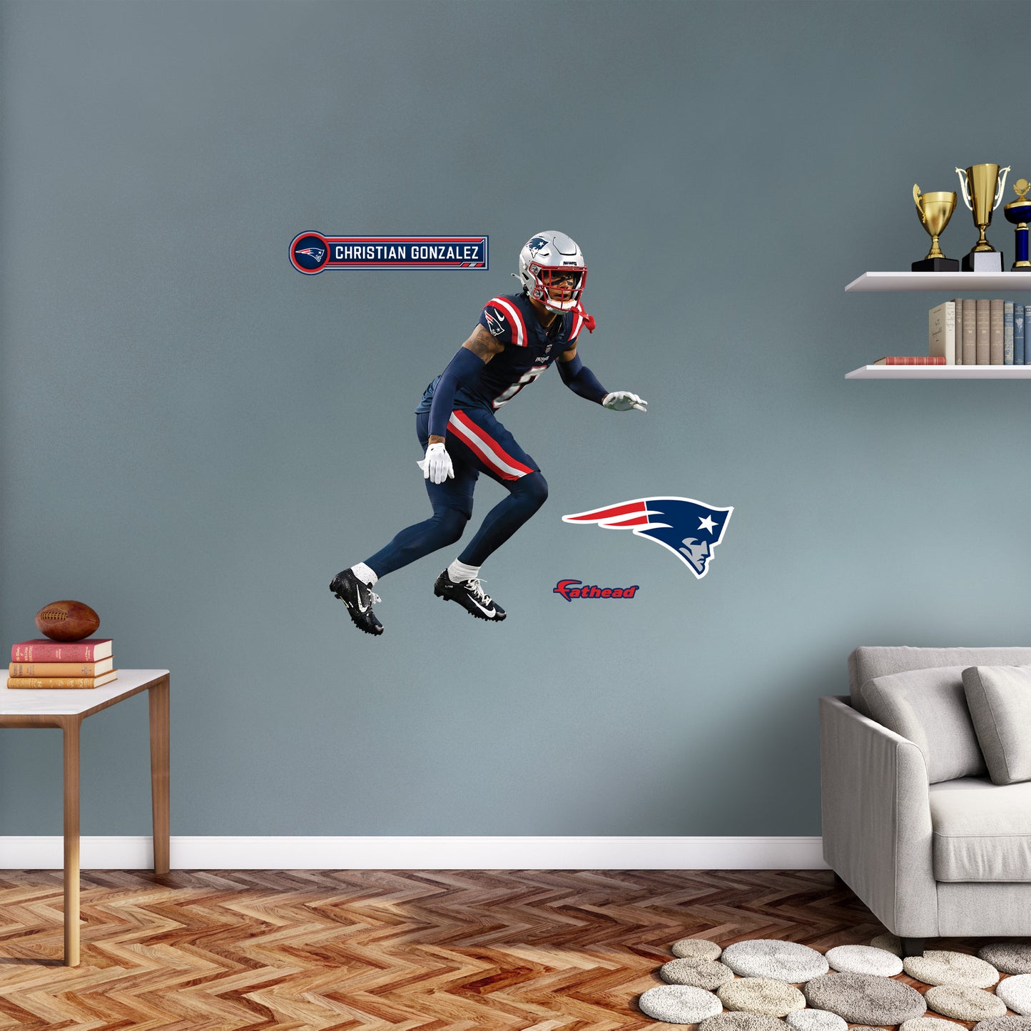 Christian Gonzalez - RealBig Collection - Official NFL - New England Patriots - Reusable Vinyl Wall Decals