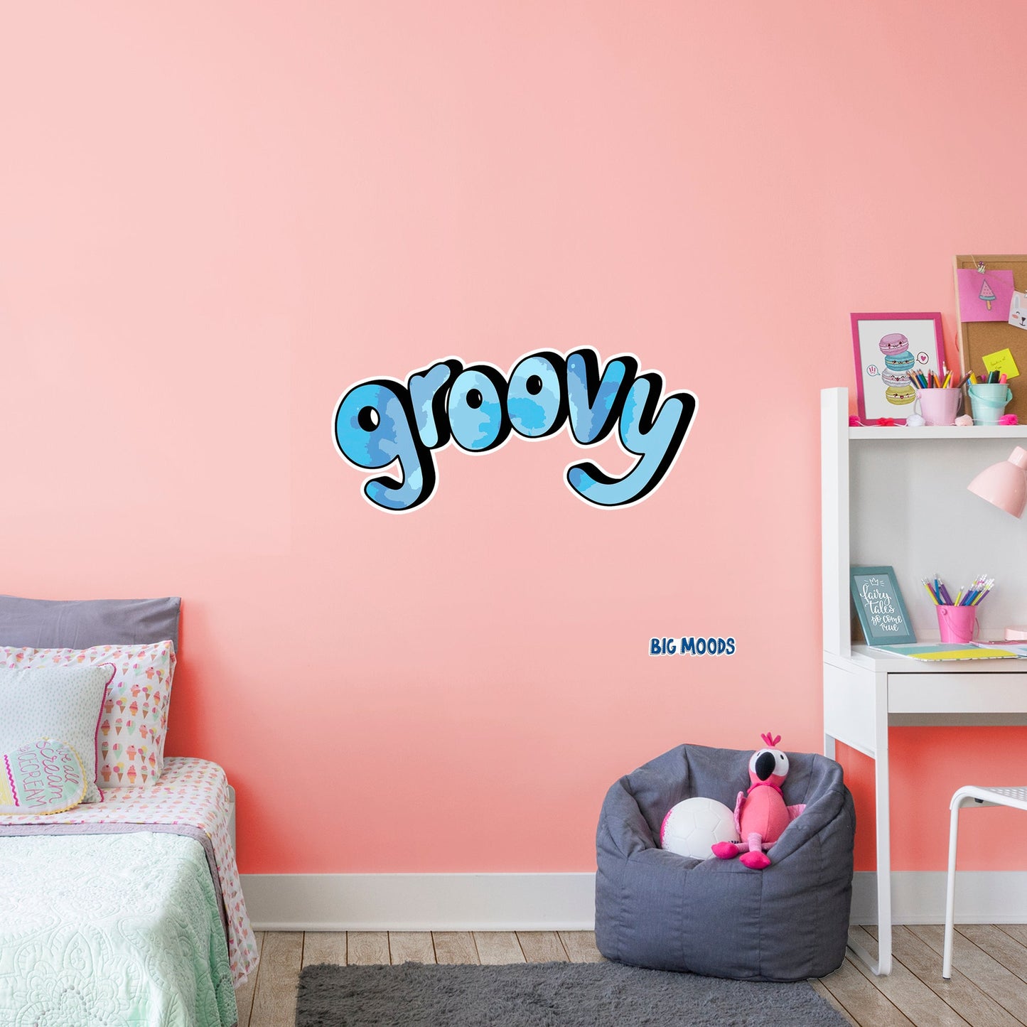 Groovy (Blue)        - Officially Licensed Big Moods Removable     Adhesive Decal