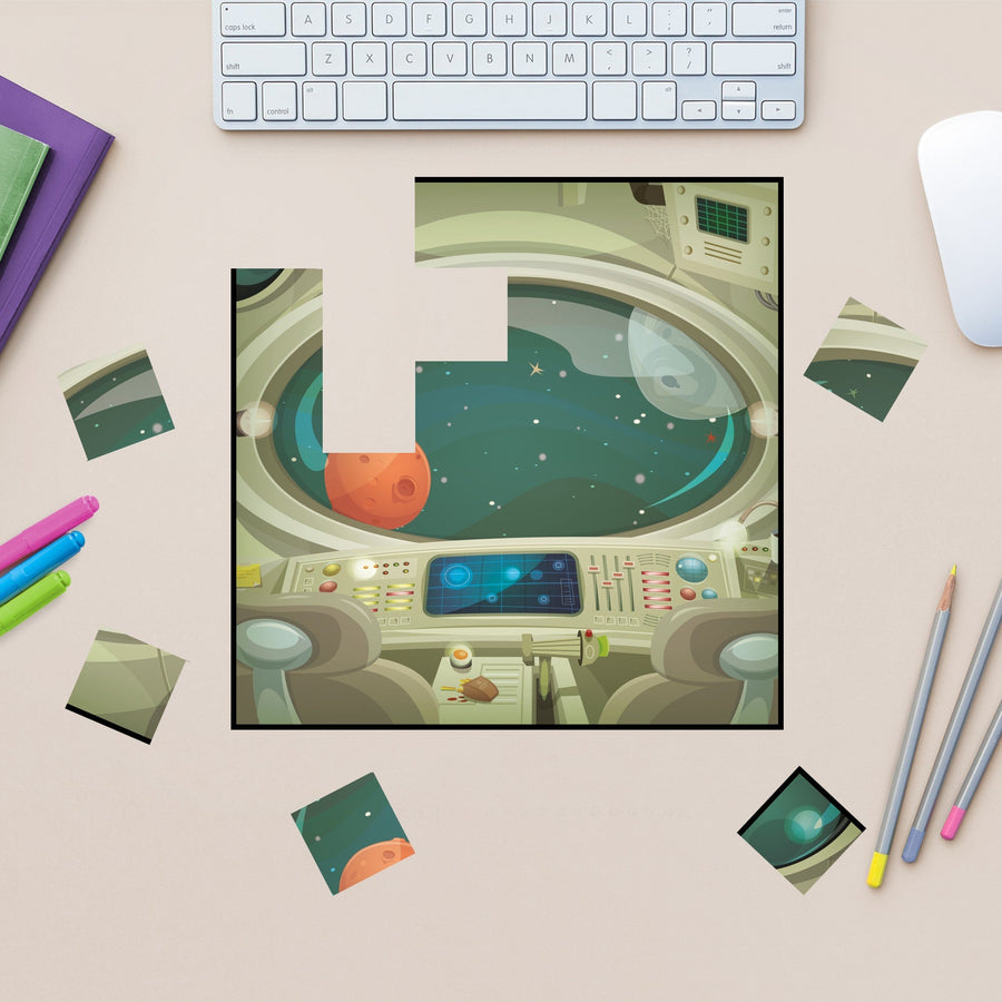 Spaceship Photo Mix Up Puzzle        -   Removable     Adhesive Decal
