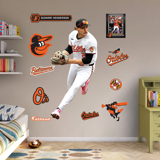 Baltimore Orioles: Gunnar Henderson Shortstop        - Officially Licensed MLB Removable     Adhesive Decal