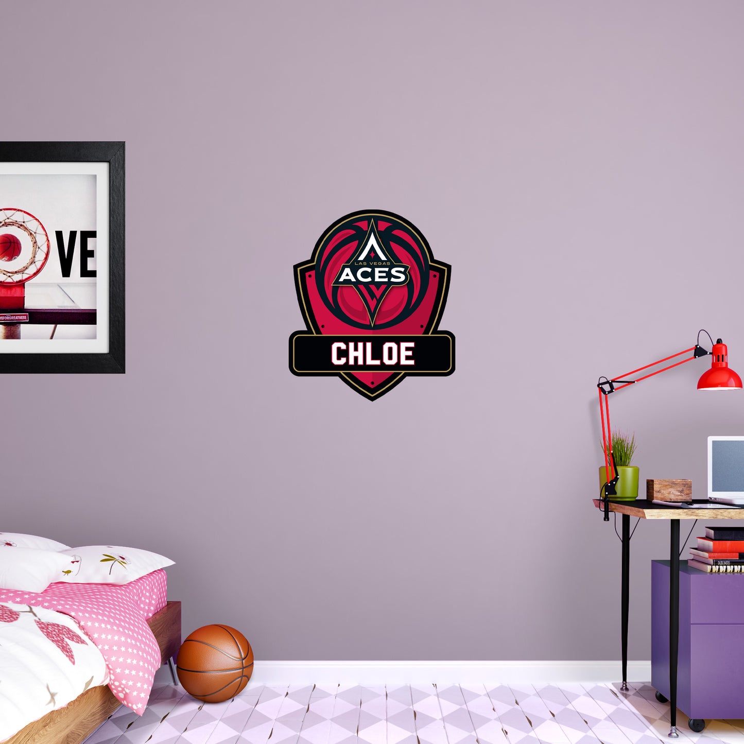 Las Vegas Aces: Badge Personalized Name        - Officially Licensed WNBA Removable     Adhesive Decal