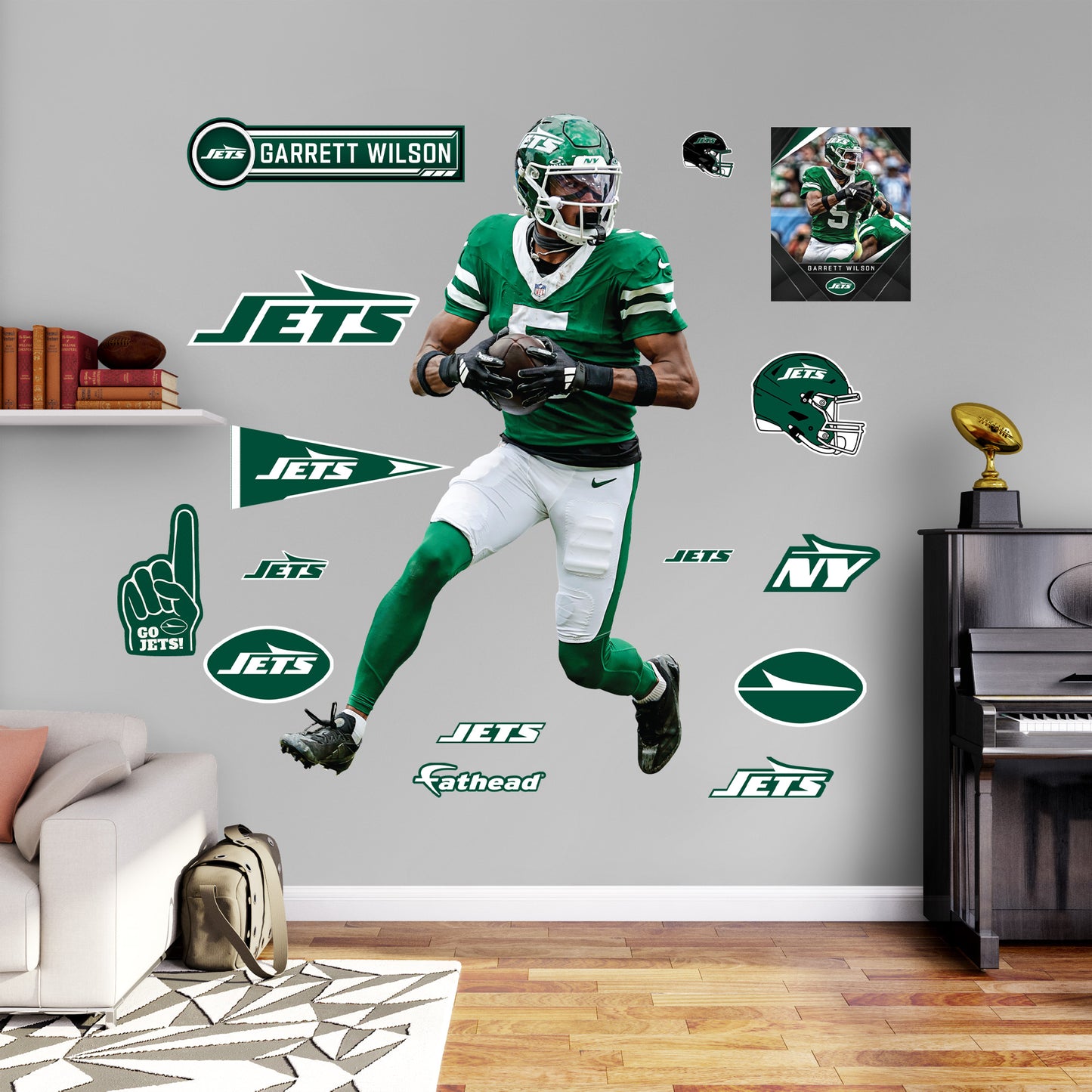 Garrett Wilson - RealBig Collection - Official NFL - New York Jets - Reusable Vinyl Wall Decals