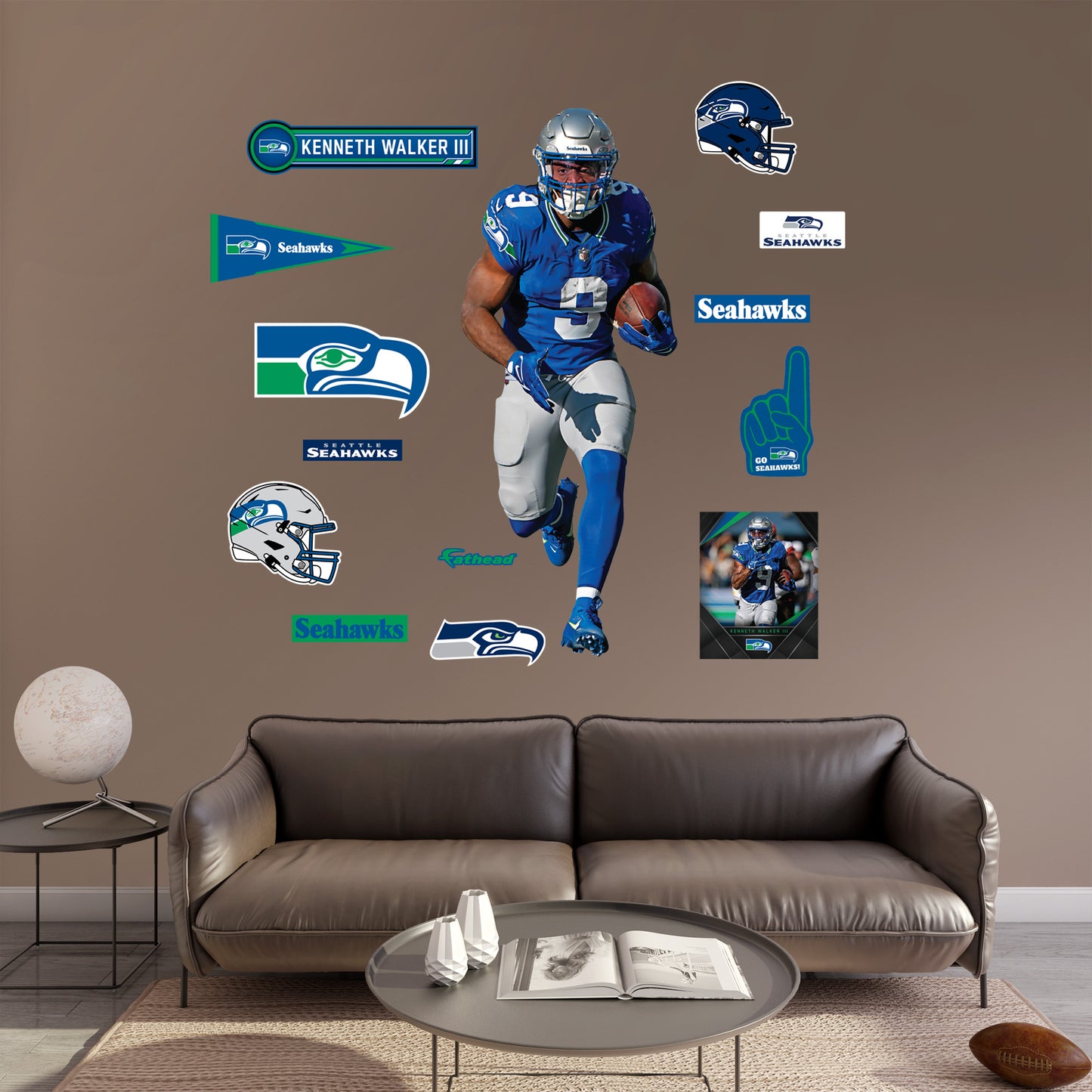 Seattle Seahawks: Kenneth Walker III Throwback        - Officially Licensed NFL Removable     Adhesive Decal
