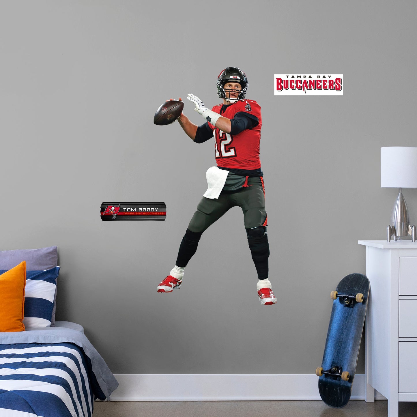 Tom Brady  Red Jersey  - Officially Licensed NFL Removable Wall Decal