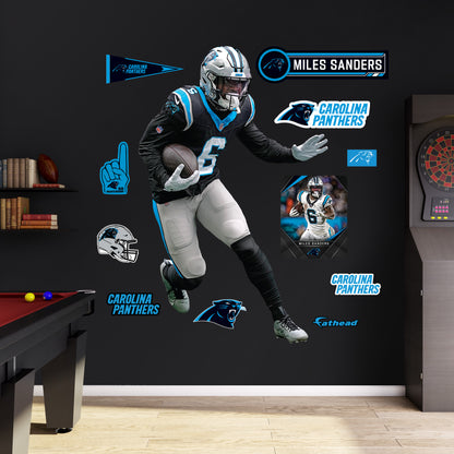 Carolina Panthers: Miles Sanders         - Officially Licensed NFL Removable     Adhesive Decal