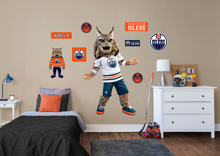 Hunter Mascot - RealBig Collection - Official NHL - Edmonton Oilers - Reusable Vinyl Wall Decals