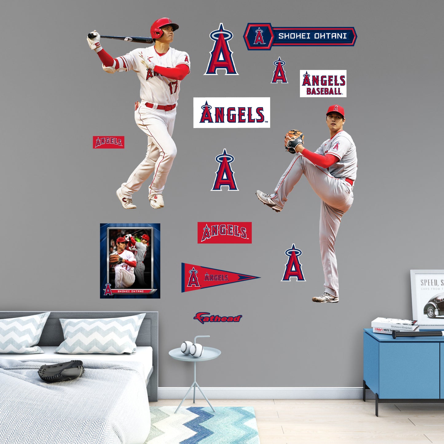 Los Angeles Angels: Shohei Ohtani  Pitching and Hitting Duo        - Officially Licensed MLB Removable     Adhesive Decal