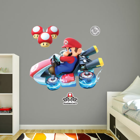 Mario Kart: Mario RealBig        - Officially Licensed Nintendo Removable     Adhesive Decal