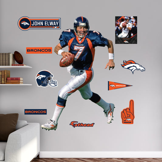 Denver Broncos: John Elway Legend        - Officially Licensed NFL Removable     Adhesive Decal