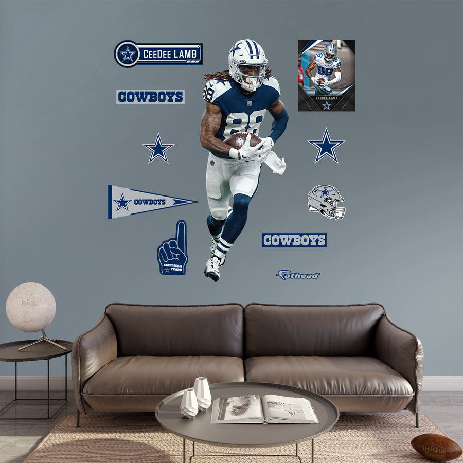 CeeDee Lamb - RealBig Throwback Collection - Official NFL - Dallas Cowboys - Reusable Vinyl Wall Decals