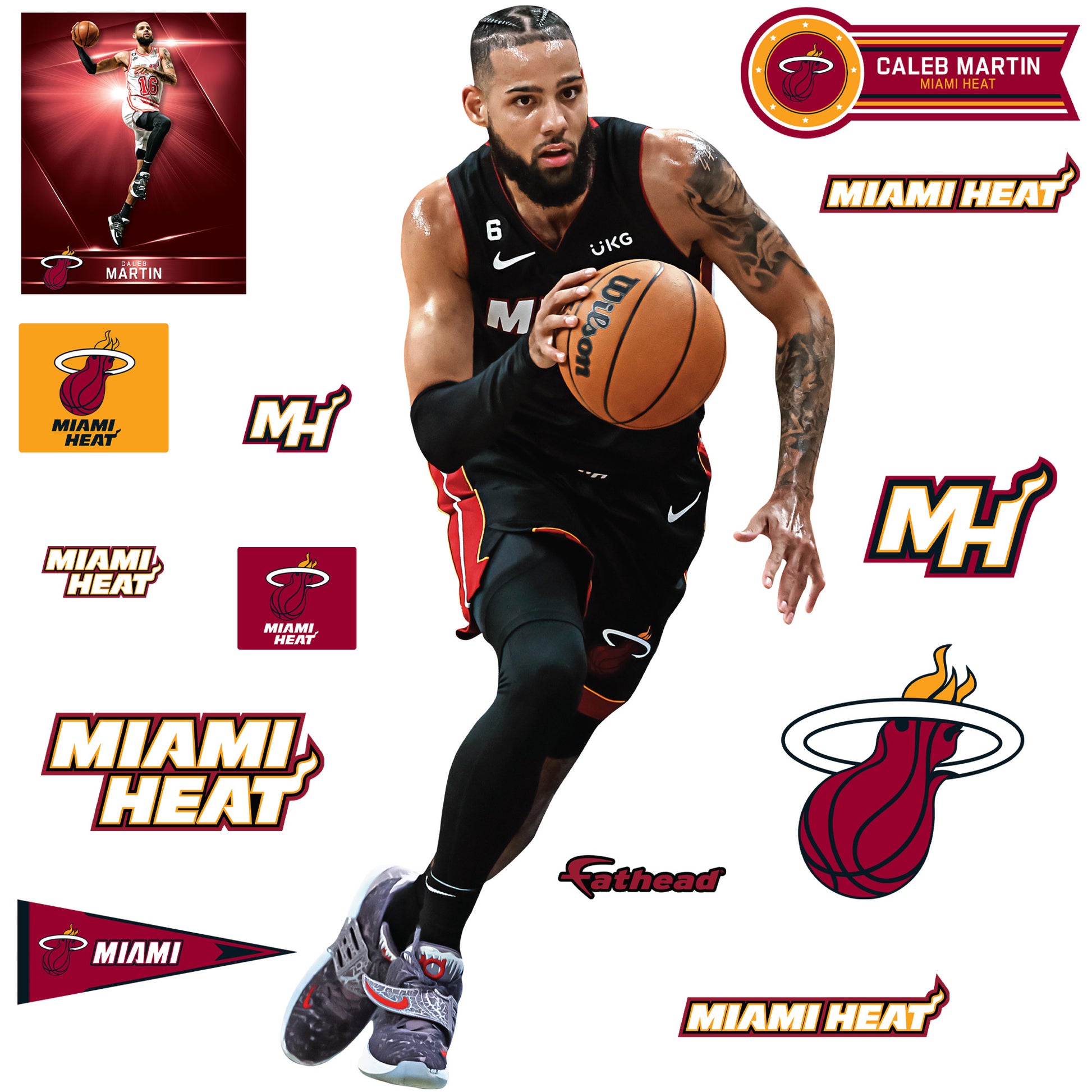 Miami Heat: Caleb Martin 2023 - Officially Licensed NBA Removable