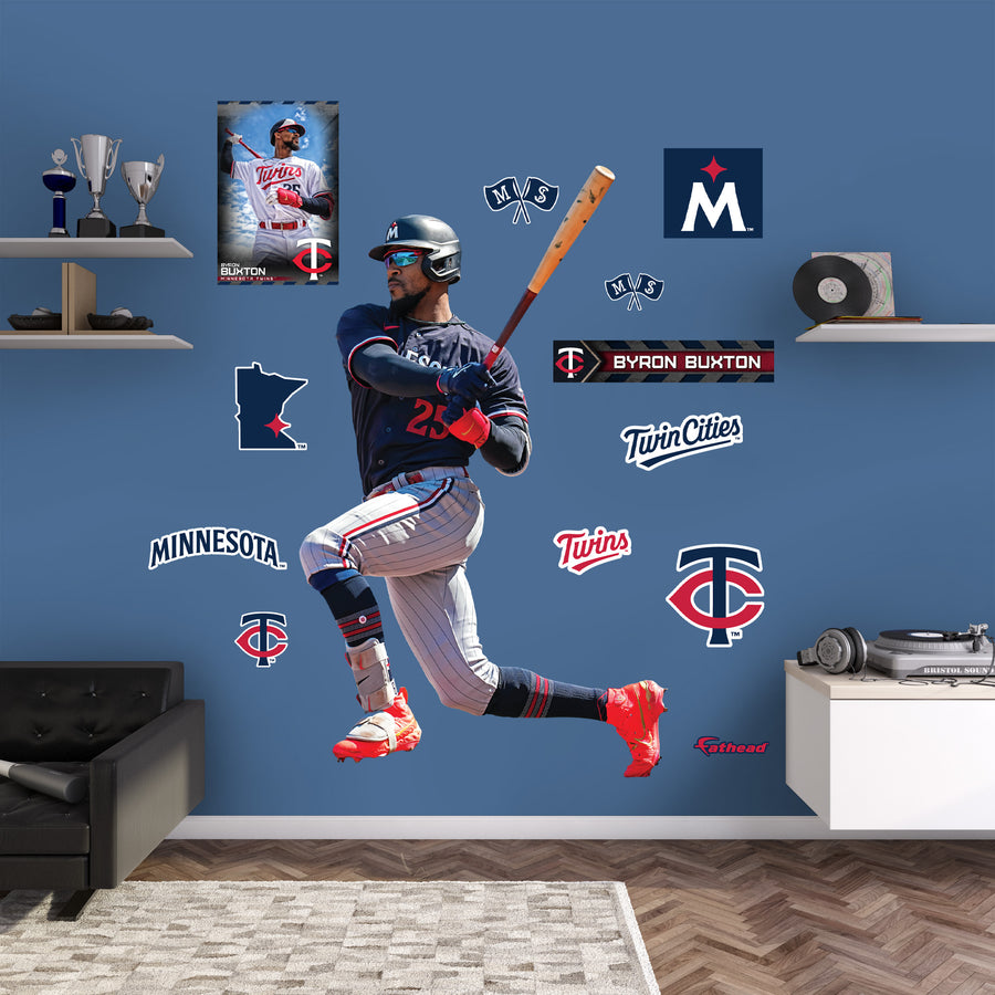 Byron Buxton - RealBig Collection - Official MLB - Minnesota Twins - Reusable Vinyl Wall Decals