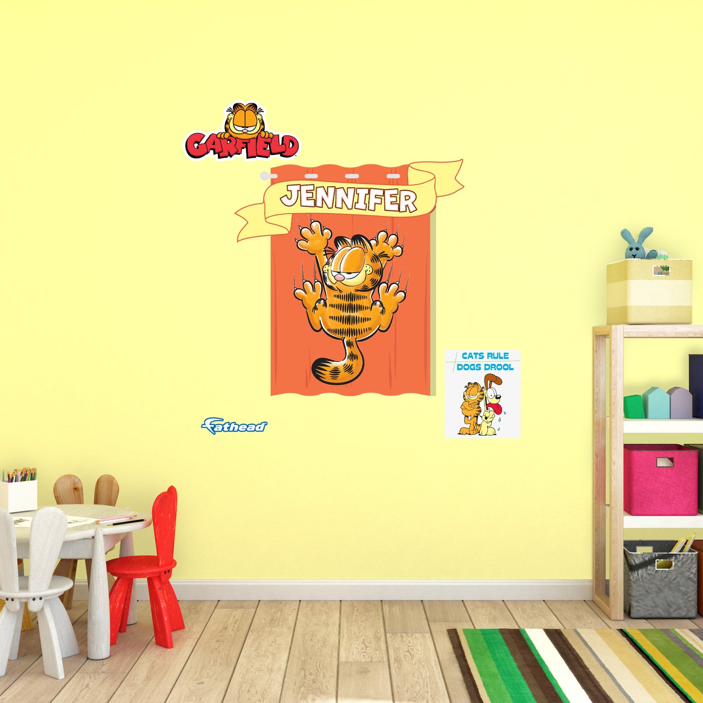Garfield: Garfield Scratch Personalized Name Icon        - Officially Licensed Nickelodeon Removable     Adhesive Decal