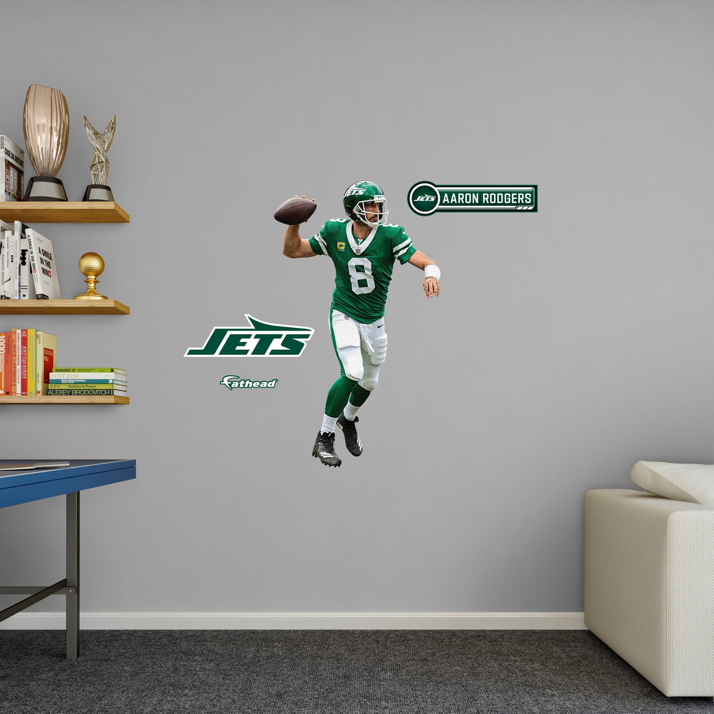 Aaron Rodgers - RealBig Pass Collection - Official NFL - New York Jets - Reusable Vinyl Wall Decals