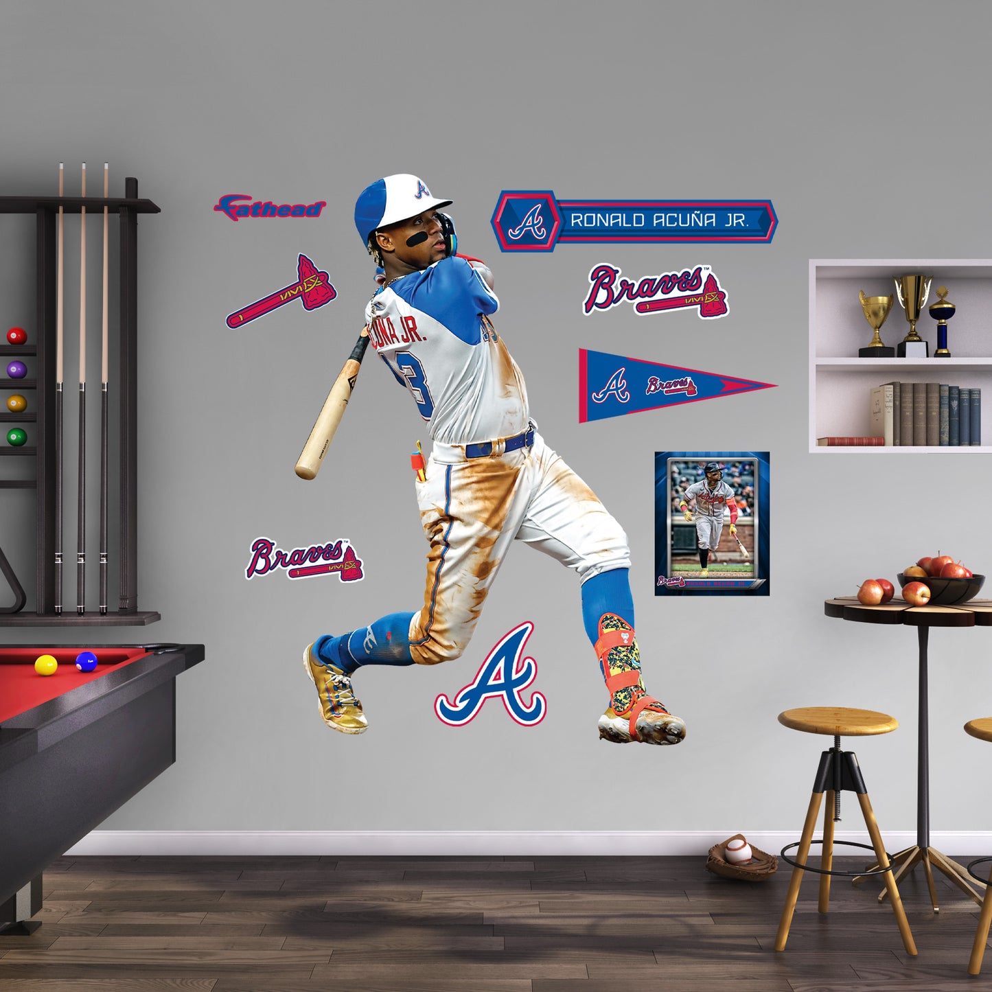 Atlanta Braves: Ronald Acuña Jr.  City Connect        - Officially Licensed MLB Removable     Adhesive Decal