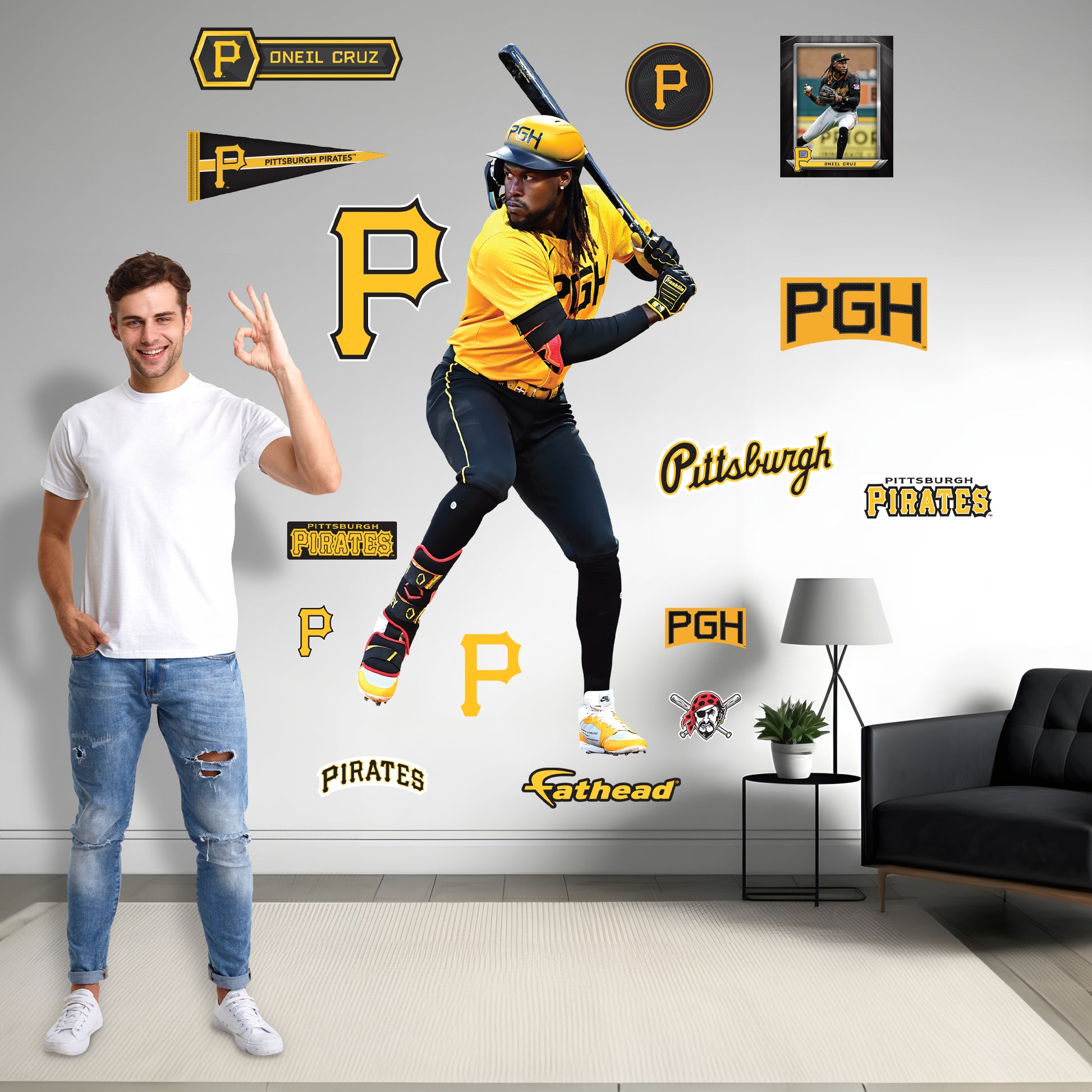 Life-Size Athlete +15 Decals  (41"W x 86"H) 